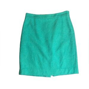 J. Crew the pencil skirt wool blend green size 6